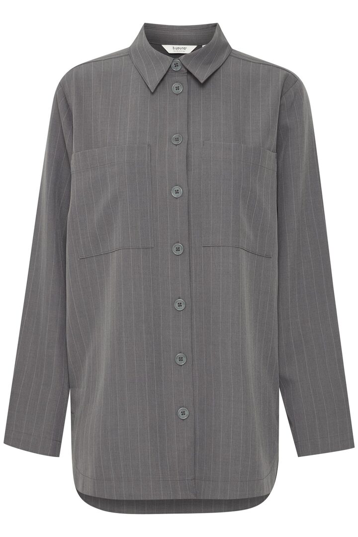 BYMMIDDE SHIRT GREY MEL. PINSTRIPE MIX