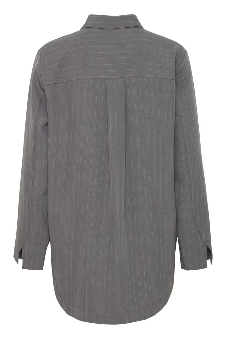 BYMMIDDE SHIRT GREY MEL. PINSTRIPE MIX