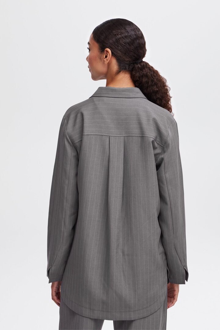 BYMMIDDE SHIRT GREY MEL. PINSTRIPE MIX