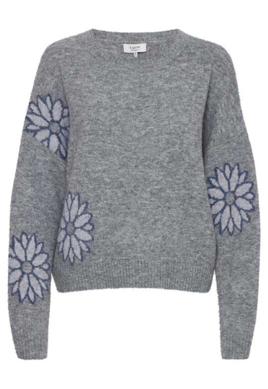 BYOMEA PULLOVER MID GREY MELANGE MIX