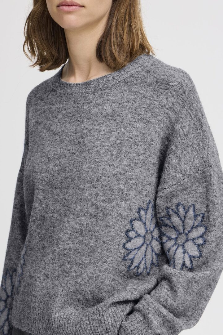 BYOMEA PULLOVER MID GREY MELANGE MIX