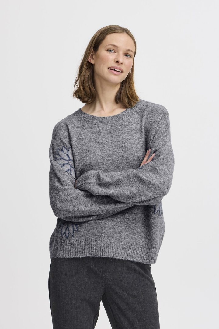 BYOMEA PULLOVER MID GREY MELANGE MIX