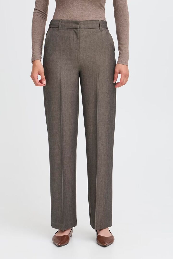 BYDANTA PANTS CASUAL WALNUT MELANGE