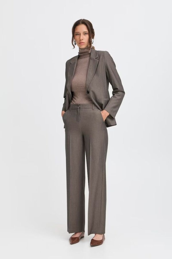 BYDANTA PANTS CASUAL WALNUT MELANGE