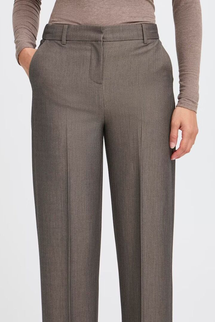 BYDANTA PANTS CASUAL WALNUT MELANGE