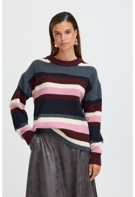 BYONEMA PULLOVER PORT ROYALE MELANGE STRIPE