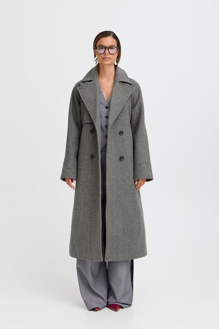BYCILIA Coat Mid Grey Melange