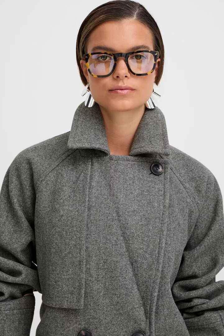 BYCILIA Coat Mid Grey Melange
