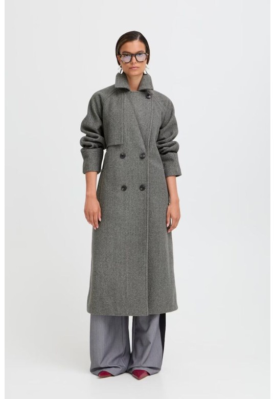 BYCILIA Coat Mid Grey Melange