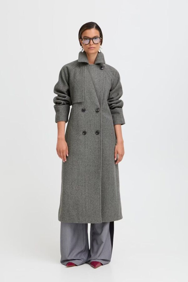 BYCILIA Coat Mid Grey Melange