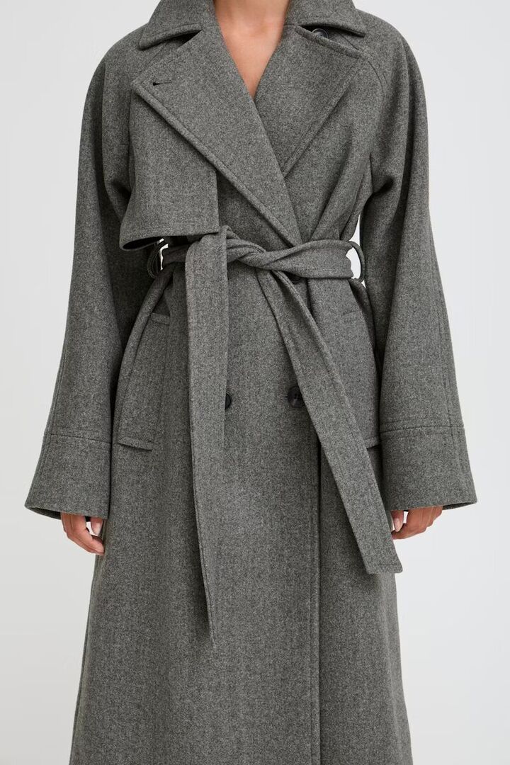 BYCILIA Coat Mid Grey Melange