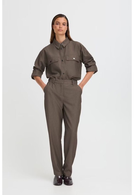 BYDANTA Pants Walnut Melange