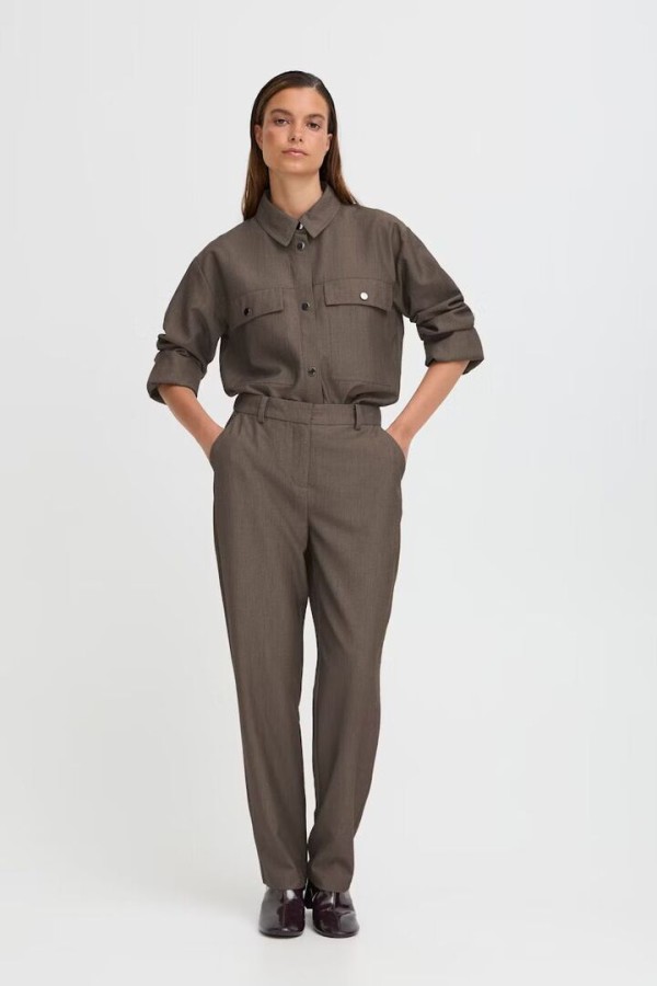 BYDANTA Pants Walnut Melange