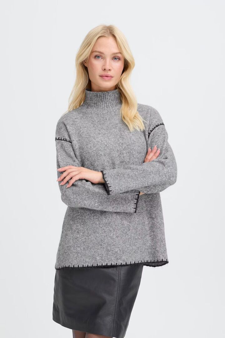 BYOMEA Pullover Mid Grey Melange