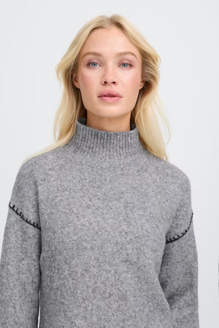 BYOMEA Pullover Mid Grey Melange