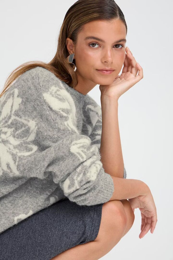 BYOMEA Pullover Mid Grey Melange Mix
