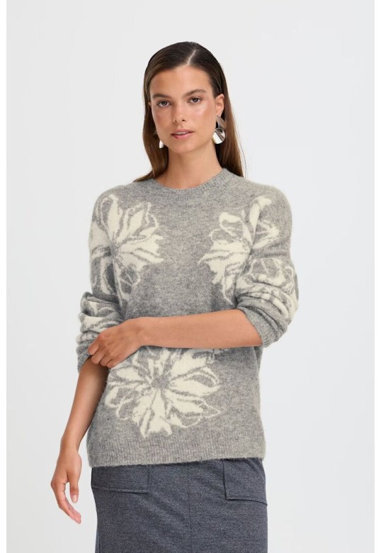 BYOMEA Pullover Mid Grey Melange Mix