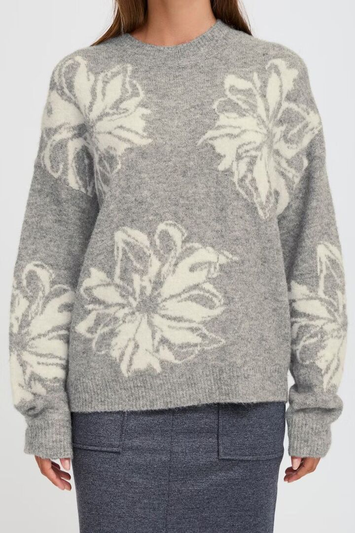 BYOMEA Pullover Mid Grey Melange Mix