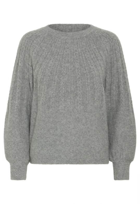 BYMAGGE PULLOVER MID GREY MELANGE