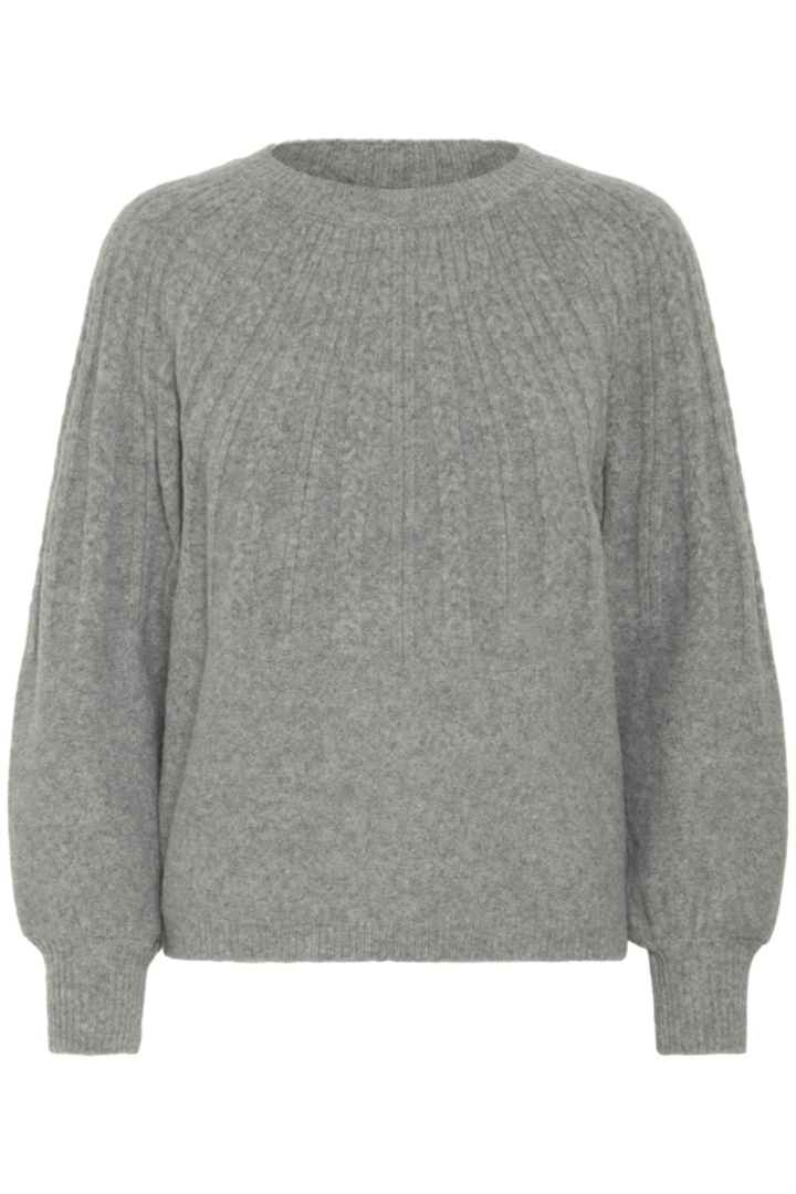 BYMAGGE PULLOVER MID GREY MELANGE