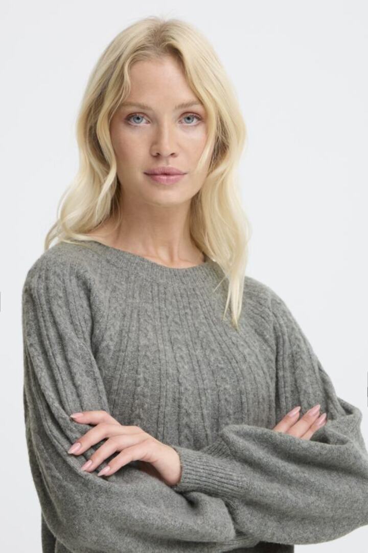 BYMAGGE PULLOVER MID GREY MELANGE