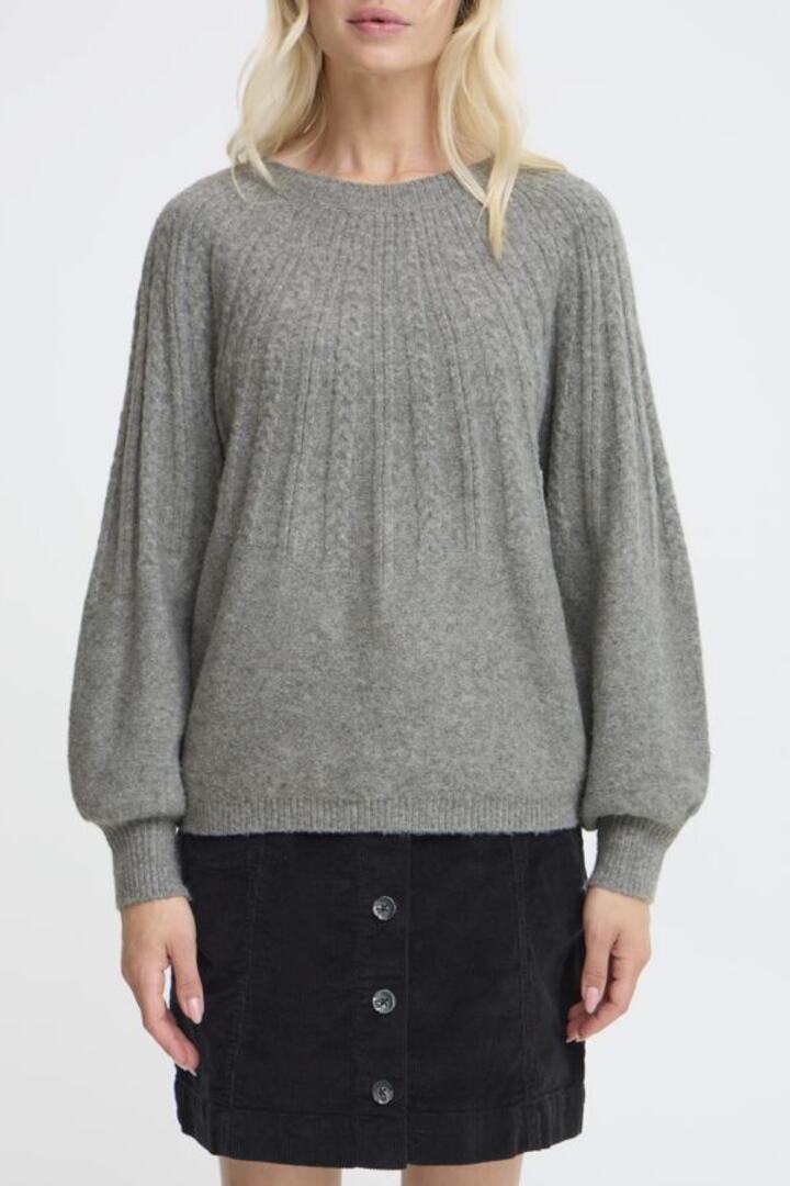 BYMAGGE PULLOVER MID GREY MELANGE