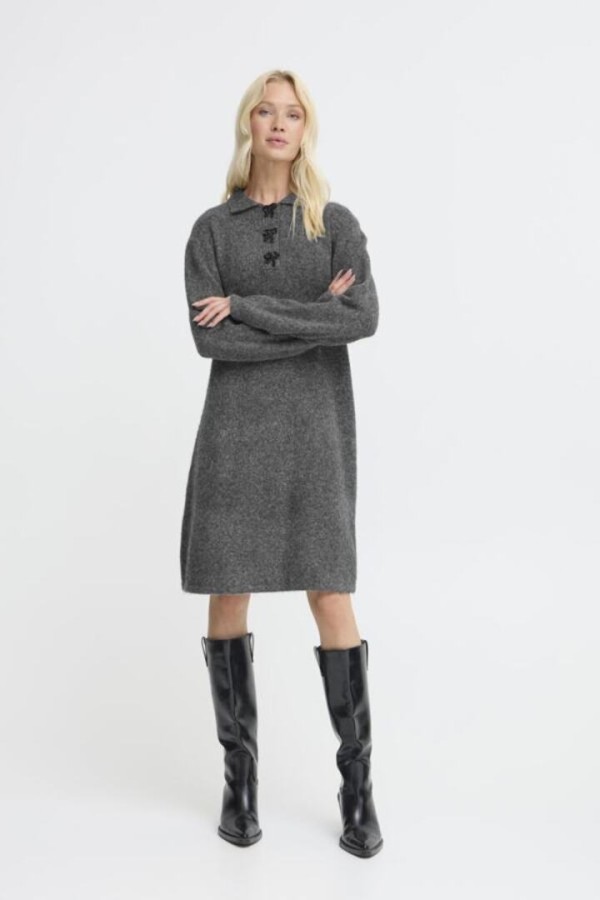 BYOMEA DRESS DARK GREY MELANGE 