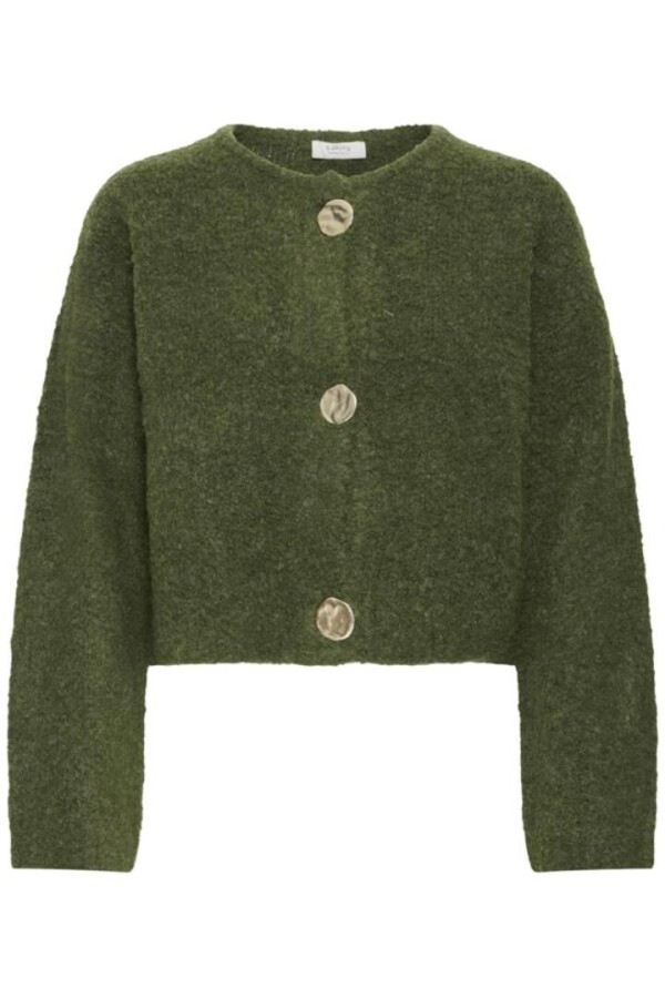 BYOMANTA CARDIGAN MILITARY OLIVE MELANGE