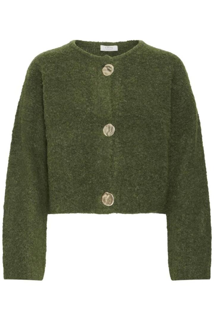 BYOMANTA CARDIGAN MILITARY OLIVE MELANGE