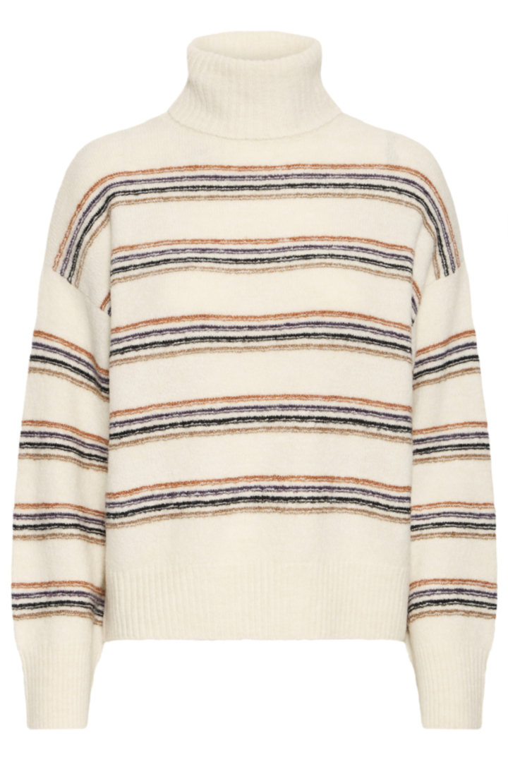 BYMONNA PULLOVER BIRCH MELANGE STRIPE