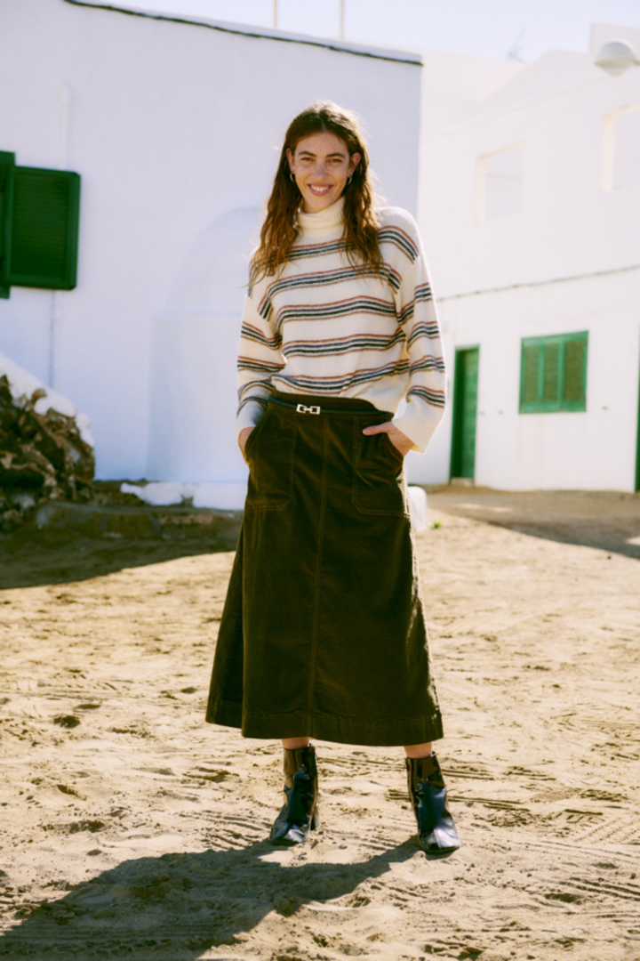 BYMONNA PULLOVER BIRCH MELANGE STRIPE