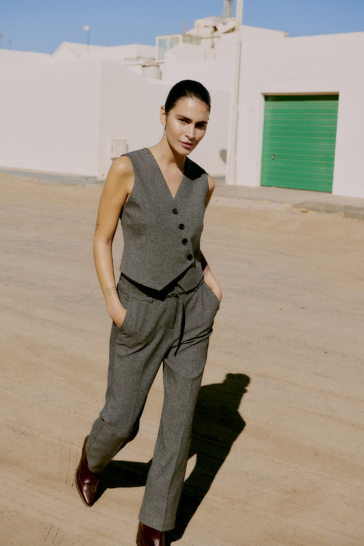 BYETONA PANTS MID GREY MELANGE