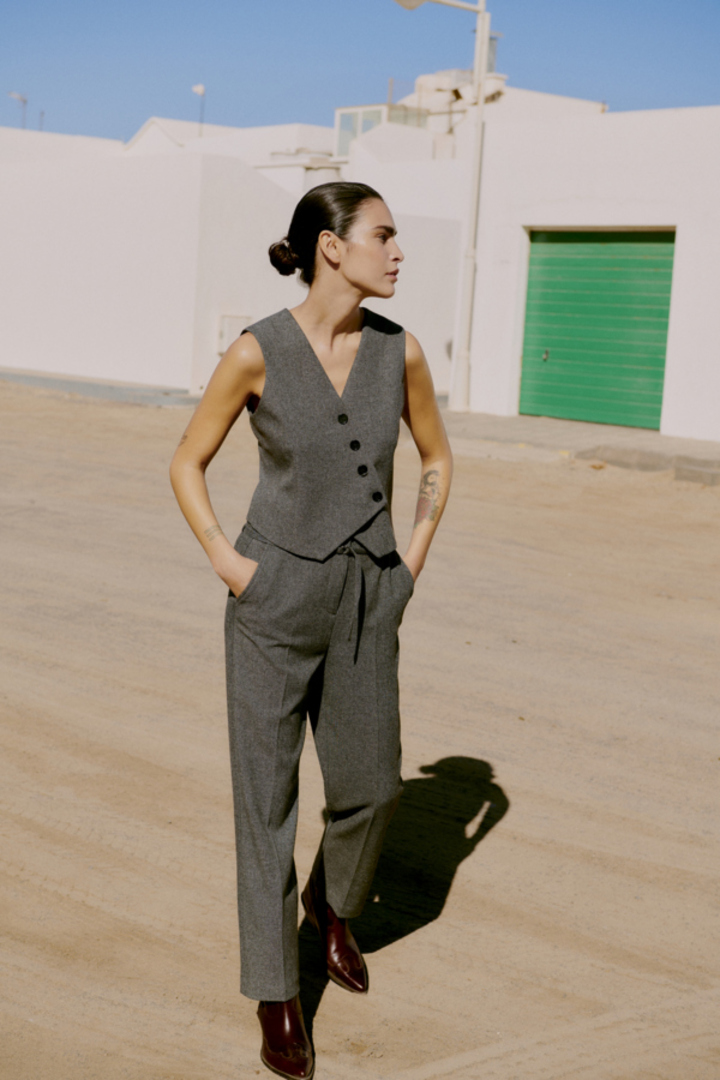 BYETONA PANTS MID GREY MELANGE