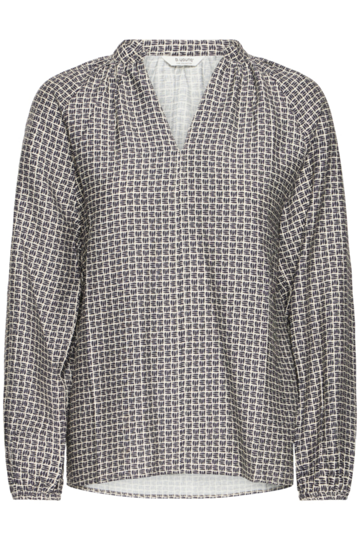 BYIKAIA BLOUSE ASPHALT GEOMETRIC