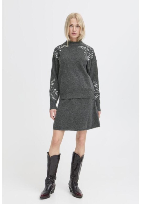 BYMAGGE PULLOVER DARK GREY MELANGE