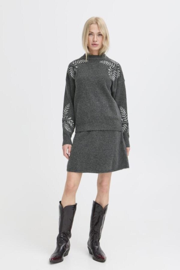 BYMAGGE PULLOVER DARK GREY MELANGE