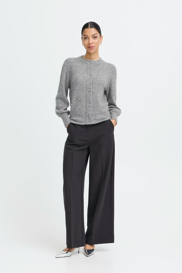 BYOMEA Cardigan Mid Grey Melange