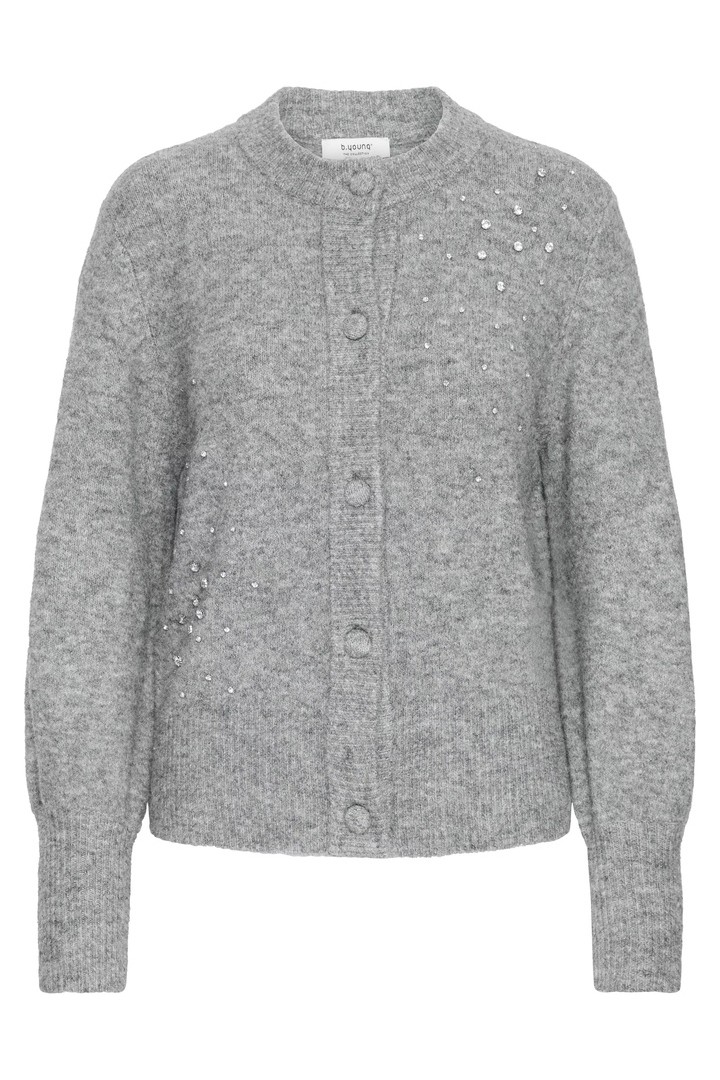 BYOMEA Cardigan Mid Grey Melange