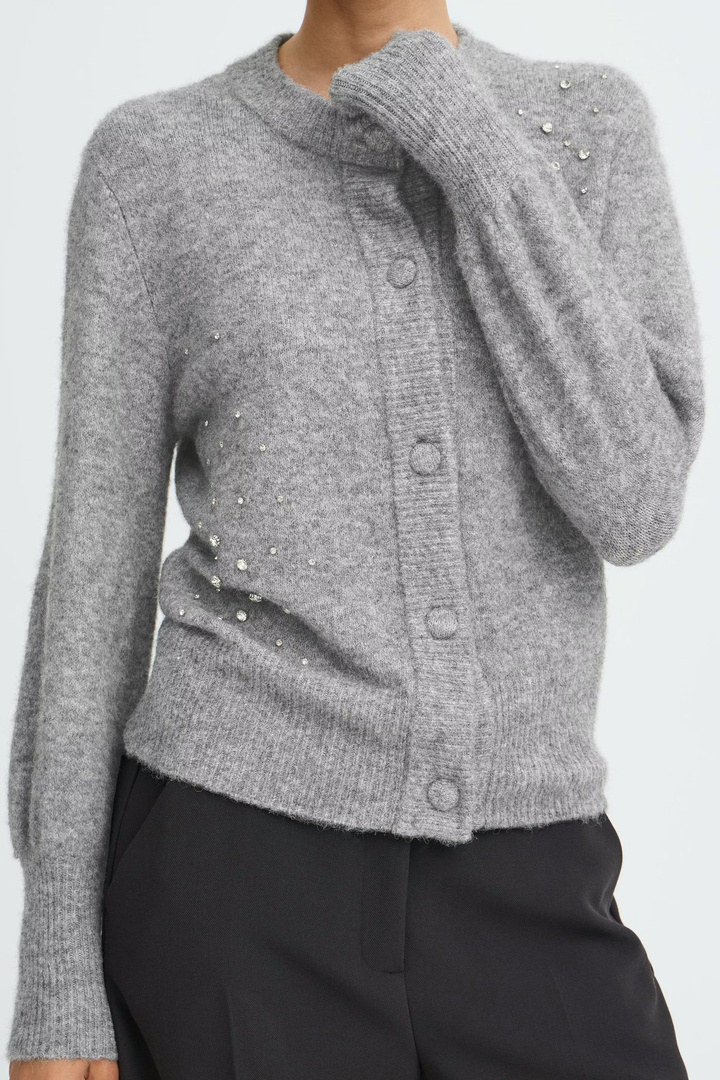 BYOMEA Cardigan Mid Grey Melange
