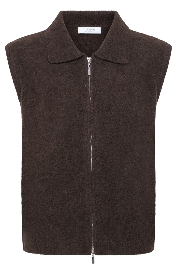BYOMEA Knitted vest Java Melange / Brown