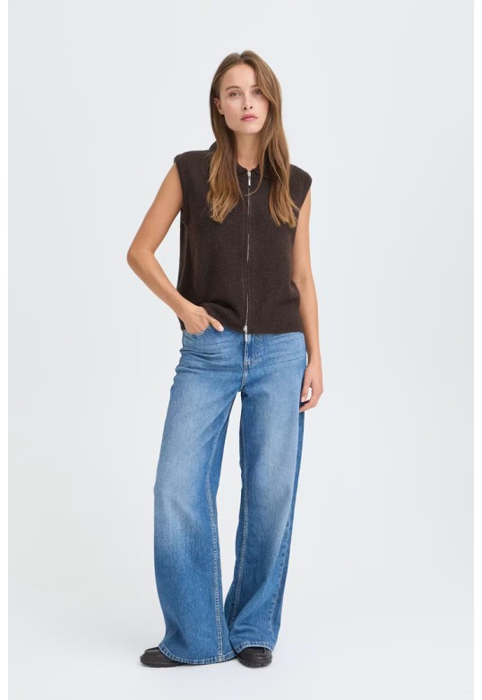 BYOMEA Knitted vest Java Melange / Brown