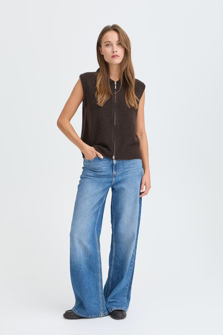 BYOMEA Knitted vest Java Melange / Brown
