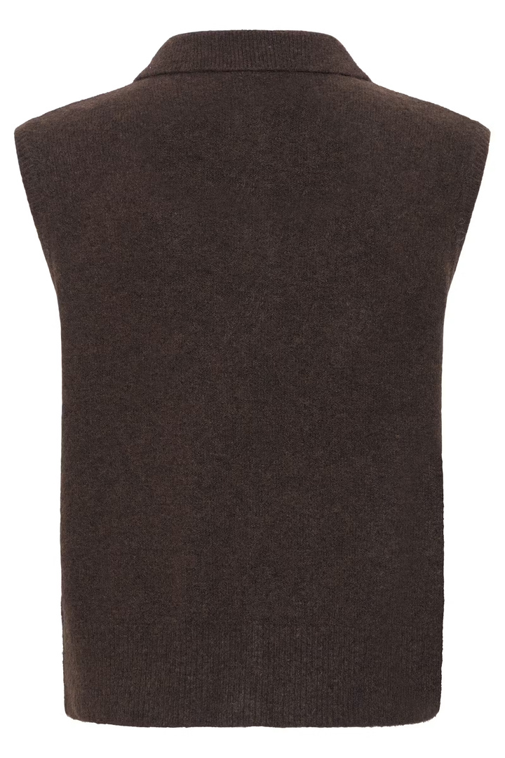 BYOMEA Knitted vest Java Melange / Brown