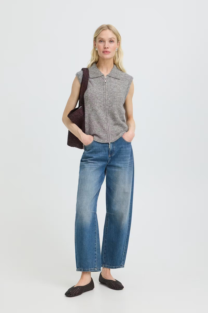 BYOMEA Knitted vest Mid Grey Melange