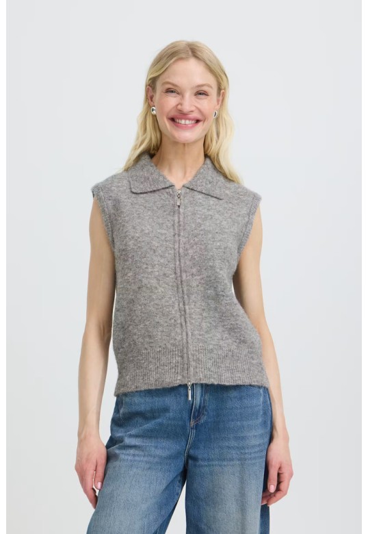 BYOMEA Knitted vest Mid Grey Melange