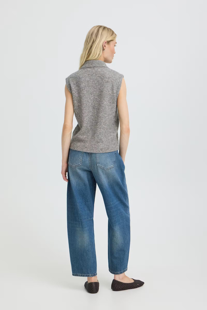BYOMEA Knitted vest Mid Grey Melange