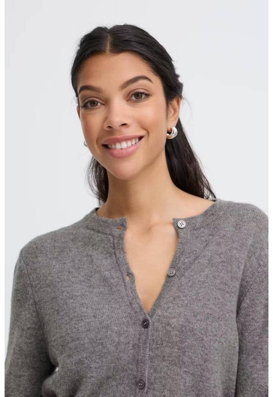 BYOSANNA Cardigan Mid Grey Melange