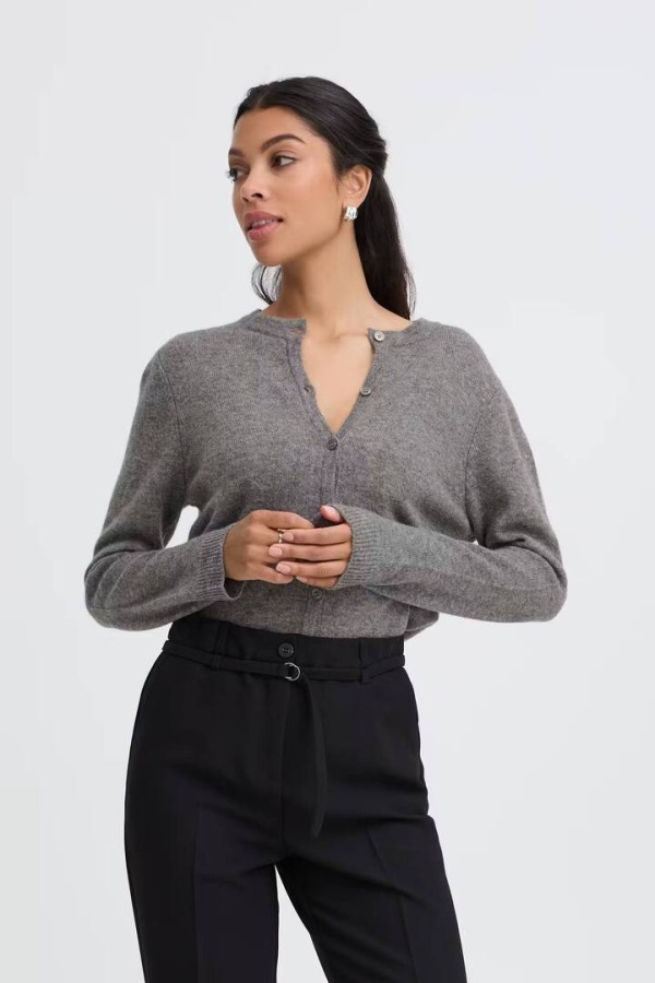 BYOSANNA Cardigan Mid Grey Melange