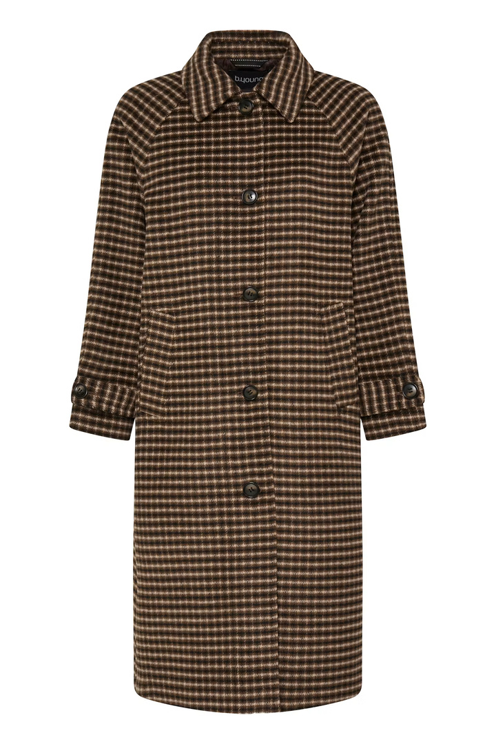 BYCAMIO Coat Olive Night Check / Green