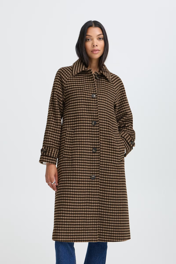 BYCAMIO Coat Olive Night Check / Green
